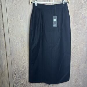 Vintage NWT Umberto Ginocchietti Women's Black Maxi Straight Skirt